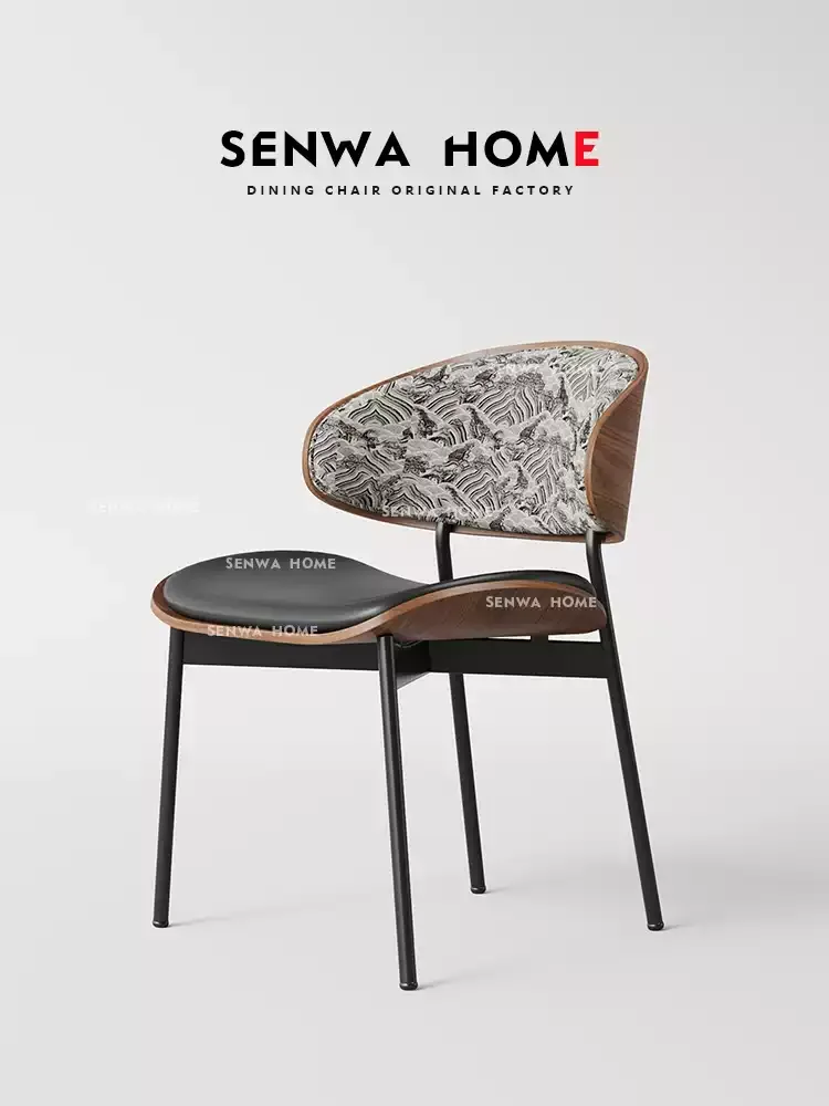 chaise de salle à manger design épuré, style italien minimaliste avec dossier